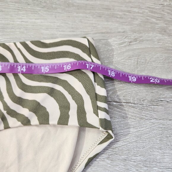 Andie Swim The Hipster Bottom In Bias Stripe Olive New With Tags Womens Size XL - Picture 4 of 13